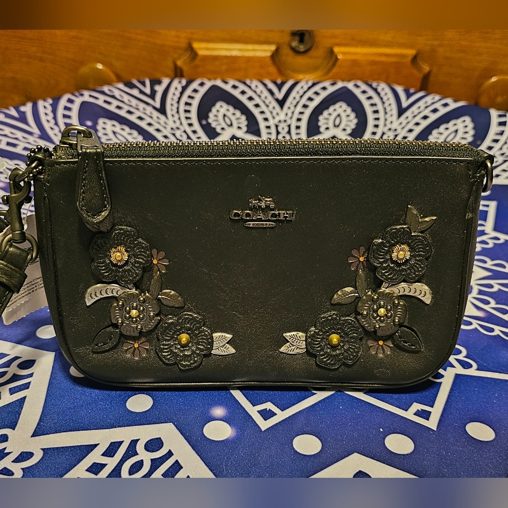 Nolita Wristlet 19 With Metal Tea Rose Detail NWT